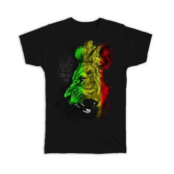 Reggae Nation Lion Jamaica Flag Musical Style : Gift T-Shirt Wild Animal Colors Poster