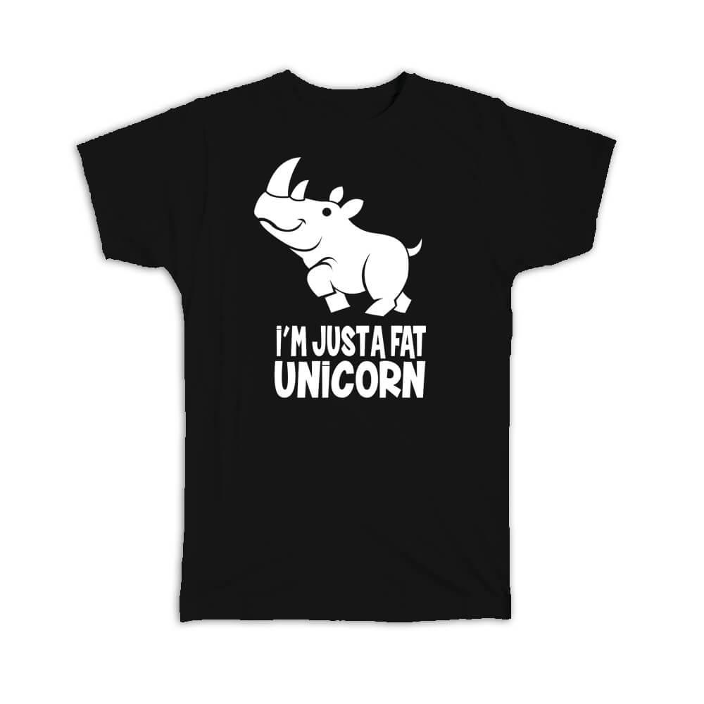 T-Shirts - Humor - I Am Just A Fat Unicorn Funny Rhino Art Print