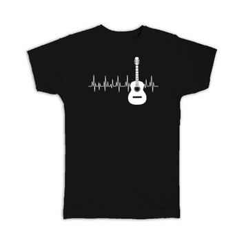Classic Guitar Life Line Music Wall Art Print : Gift T-Shirt Black And White Poster Decor