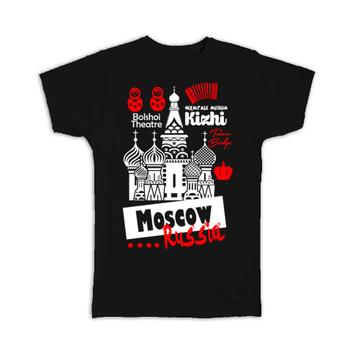 Moscow Russia Turistic Places : Gift T-Shirt Graphic Bolshoi Theatre Hermitage Museum