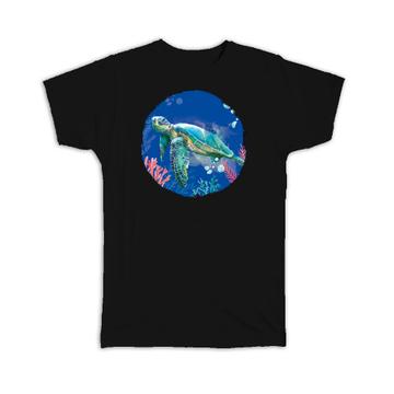 Turtle Photographic Print : Gift T-Shirt For Turtles Lover Underwater Life Animal Corals Poster