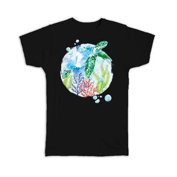 Turtle Seaweed : Gift T-Shirt Underwater Print For Sea Water Animal Lover Ocean Cute Art Child