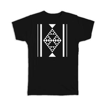 Tribal Black And White : Gift T-Shirt Fun Design For Home Kitchen Decor Abstract Print Coworker