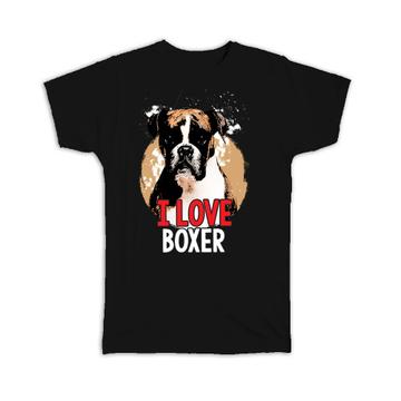 For Boxer Dog Owner Lover : Gift T-Shirt Dogs Animal Pet Photo Art Birthday Decor Favor