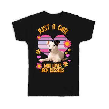 For Jack Russel Terrier Lover Owner : Gift T-Shirt Girl Dogs Animal Pet Photo Art Birthday Print