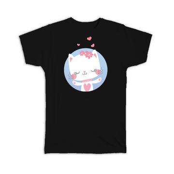 Sweet Kitten Cat Art : Gift T-Shirt For Baby Shower Girl Girlish Teenage Birthday Cute Hearts