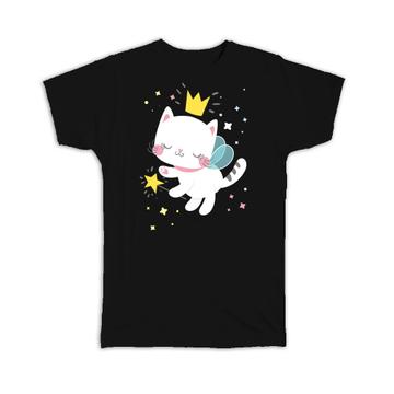 Fairy Cat Crown Angel : Gift T-Shirt For Baby Girl Shower Sweet Fifteen Sixteen Magic Birthday
