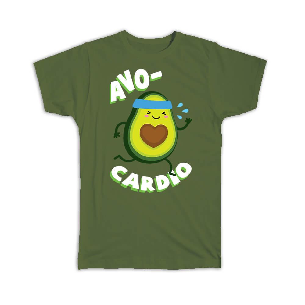 Gift T-Shirt : For Avocado Cardio Lover Healthy Food Diet Vegetable Funny Art - Picture 7 of 12