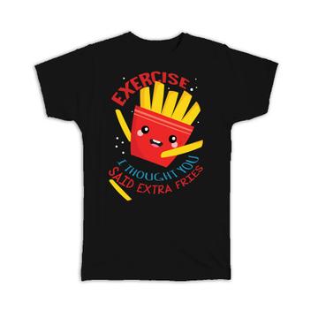 For French Fries Lover : Gift T-Shirt Extra Potato Funny Fast Food Art Kitchen Teenager Wall Decor