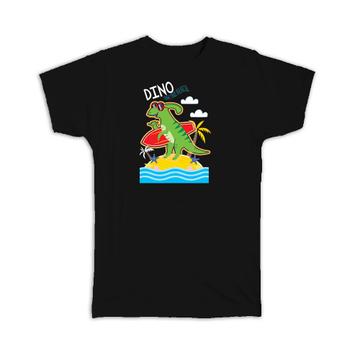 Dinosaur Surfing Beach : Gift T-Shirt Dino Surf