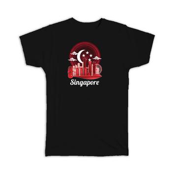 Singapore Skyline Merlion : Gift T-Shirt Singaporean