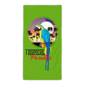 Macaw : Gift Beach Towel Bird Animal Parrot Ecology Nature Aviary