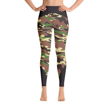 Light Green Camo : Gift Yoga Legging Camouflage Military Pattern Decal Wrap Around