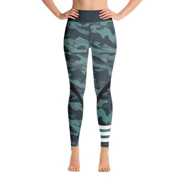 Green Camo Medium Sticker Bomb : Gift Yoga Legging Camouflage Military Pattern Decal Wrap Around