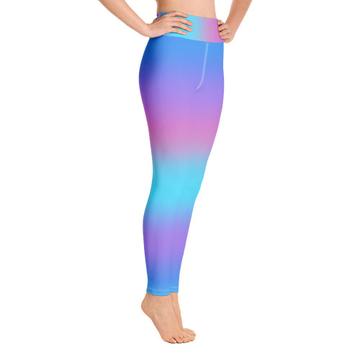 Gradient : Gift Yoga Legging Pattern Colorful Pink and Blue Pattern