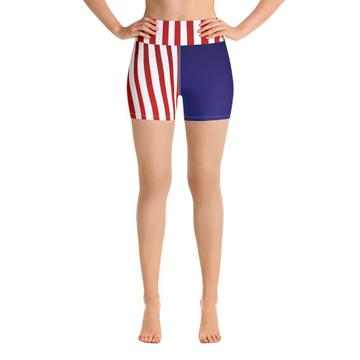 Stars and Stripes : Gift Yoga Short USA Flag American United States of America Flag