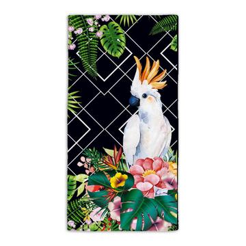 Cockatoo : Gift Beach Towel Flowers Tropical Floral Pastel Bird